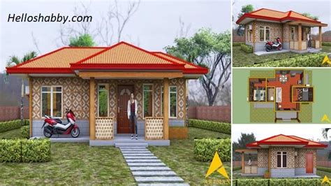 Bahay Half Amakan Design in 65 sqm Floor Area with 2 Bedroom.